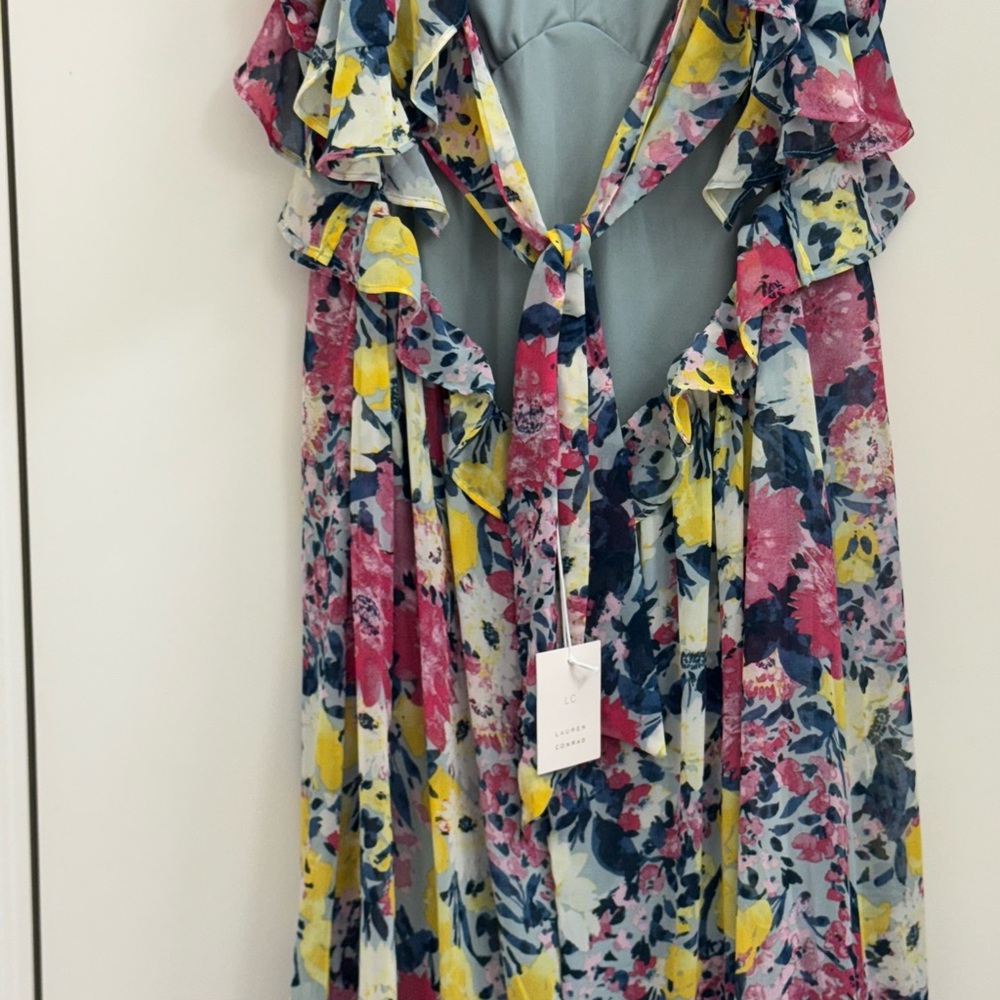 Vibrant Floral Ruffle Dress - Picture 2 of 3